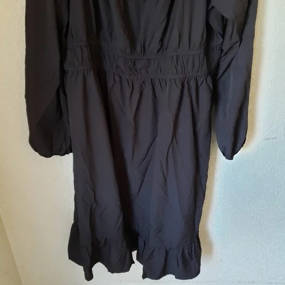 NWOT Grace Karin Plus Size Black Off Shoulder Ruffle Long Sleeve Dress Size 2XL - Picture 3 of 7
